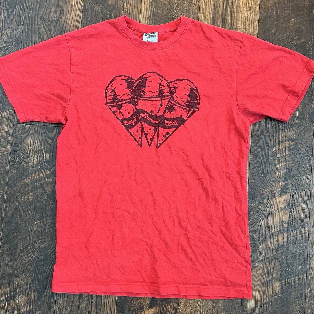 Billionaire Boys Club Ice Cream Graphic T Shirt Mens Size L Large Red Astronaut